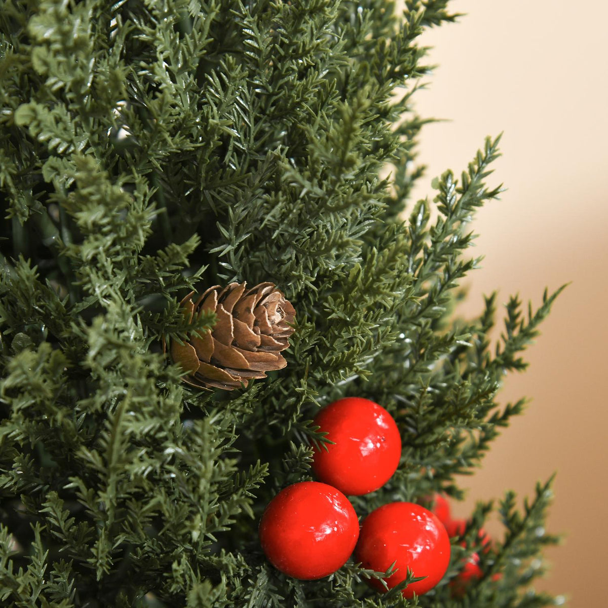 Christmas Tree 50 Cm Christmas Tree Cypress Christmas Tree With 7 Red Berries And 6 Pine Cones Artificial Fir Pvc Pe Green