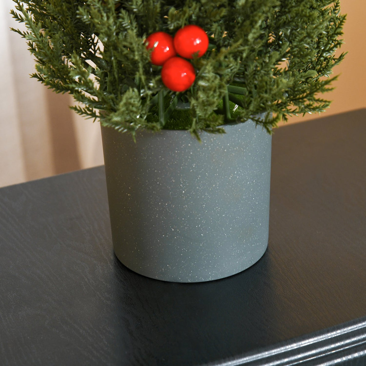 Christmas Tree 50 Cm Christmas Tree Cypress Christmas Tree With 7 Red Berries And 6 Pine Cones Artificial Fir Pvc Pe Green