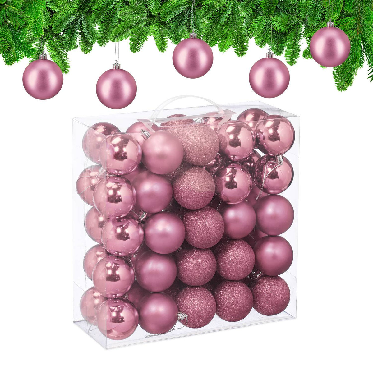 Christmas Tree Baubles Set, 3 Designs, Matte & Glossy