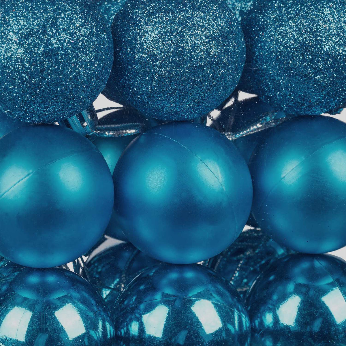 Christmas Tree Baubles Set, 50 Pcs, Plastic Ornaments