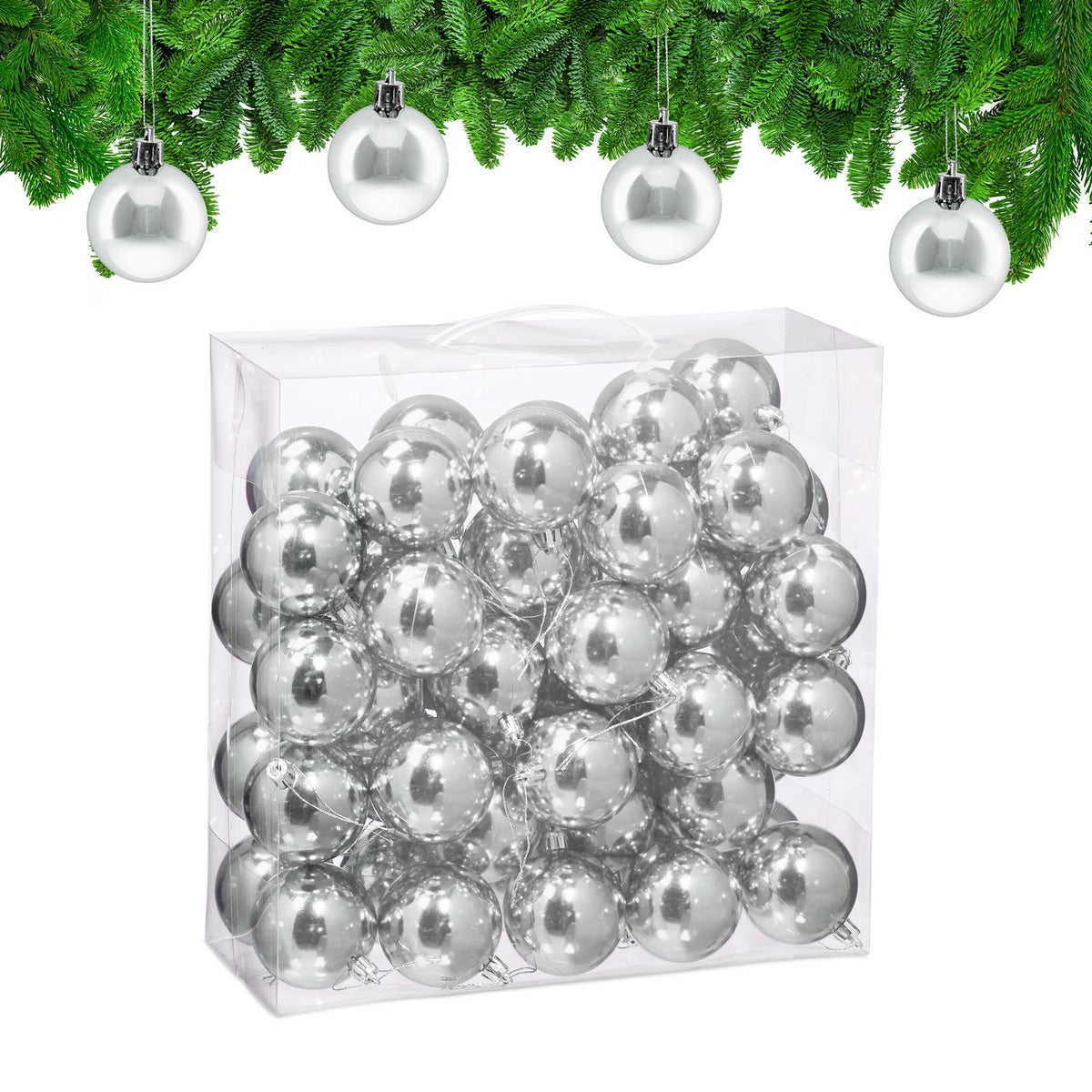 Christmas Tree Baubles Set, 50 Shiny Ornaments