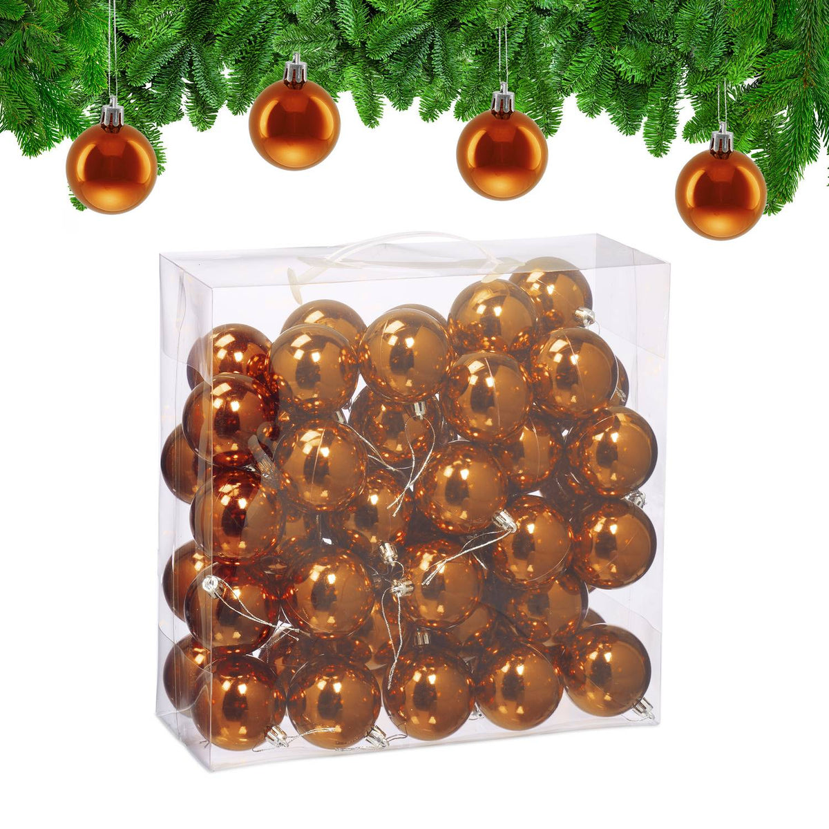 Christmas Tree Baubles Set, 50 Shiny Ornaments