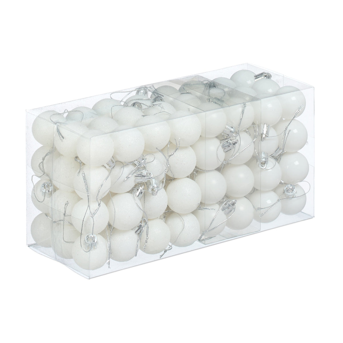 Christmas Tree Baubles Set, 96 Plastic Ornaments