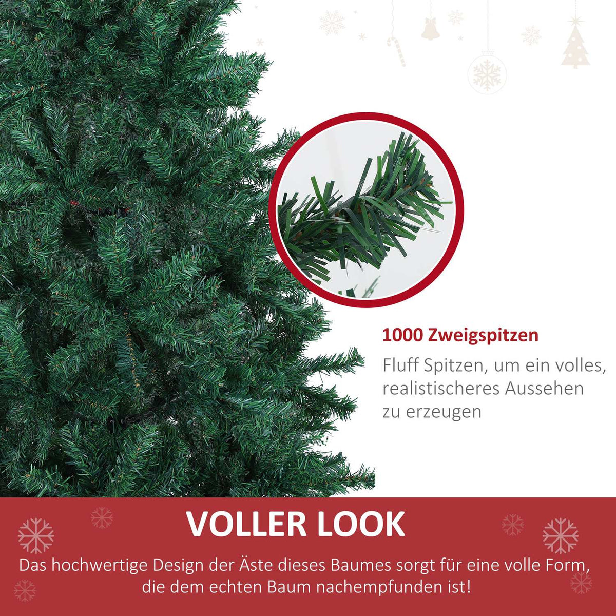 Christmas Tree Christmas Tree 1000 Branches Spruce Pvc Green ∅102 X H180 Cm