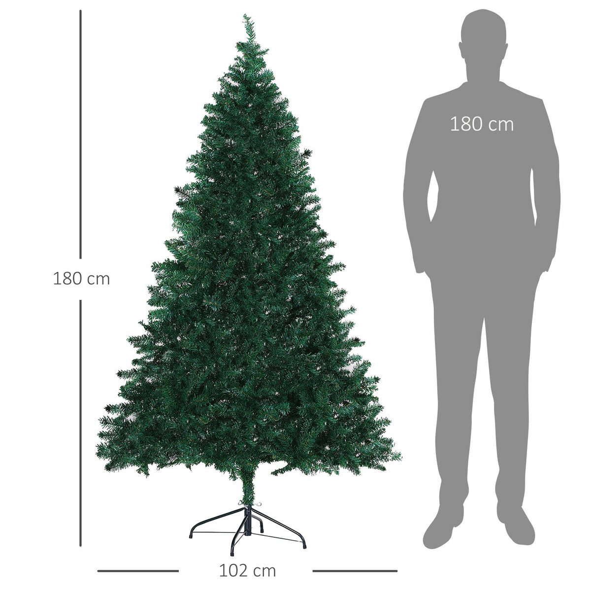 Christmas Tree Christmas Tree 1000 Branches Spruce Pvc Green ∅102 X H180 Cm