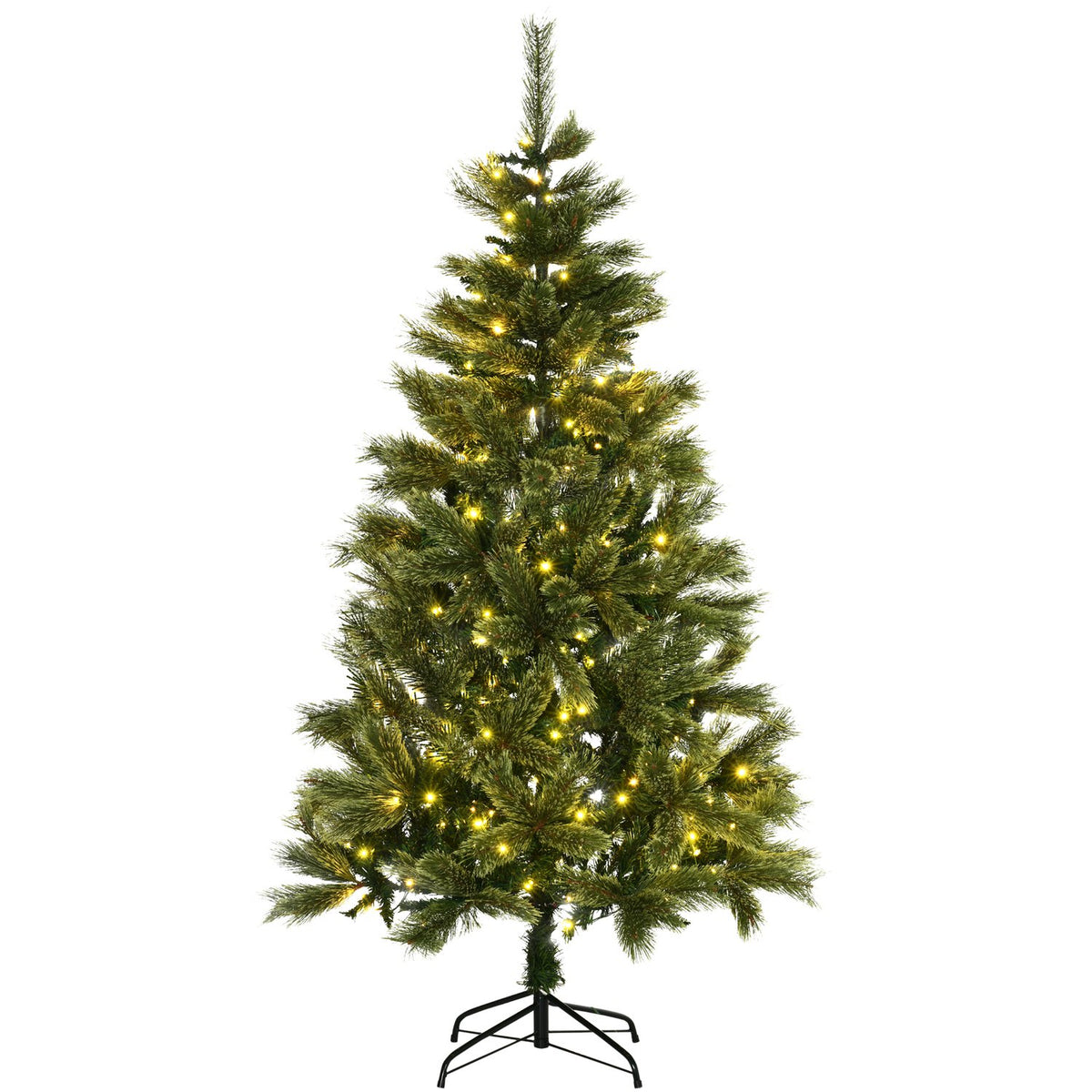 Christmas Tree With Base 180 Cm Artificial Christmas Tree With 586 Branch Tips 240 Led Lights For Christmas Green