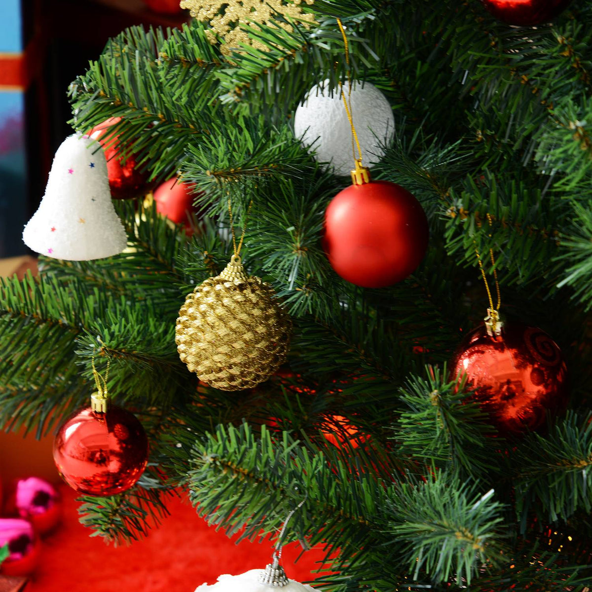 Christmas tree 2.1 m Christmas tree with stand artificial fir 631 branches can be dismantled PVC green Ø81 x 210 cm