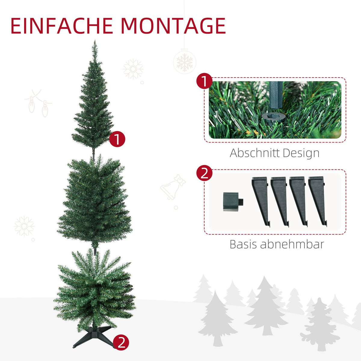 Christmas tree 390 tips green Ø 55 x H180 cm with sturdy plastic stand for festive decoration
