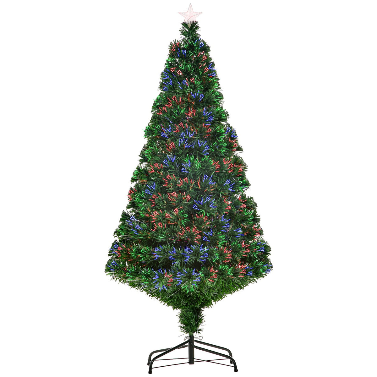 Christmas tree artificial Christmas tree LED light fiber tree with metal stand, fiber optic color changer, green, 150 cm