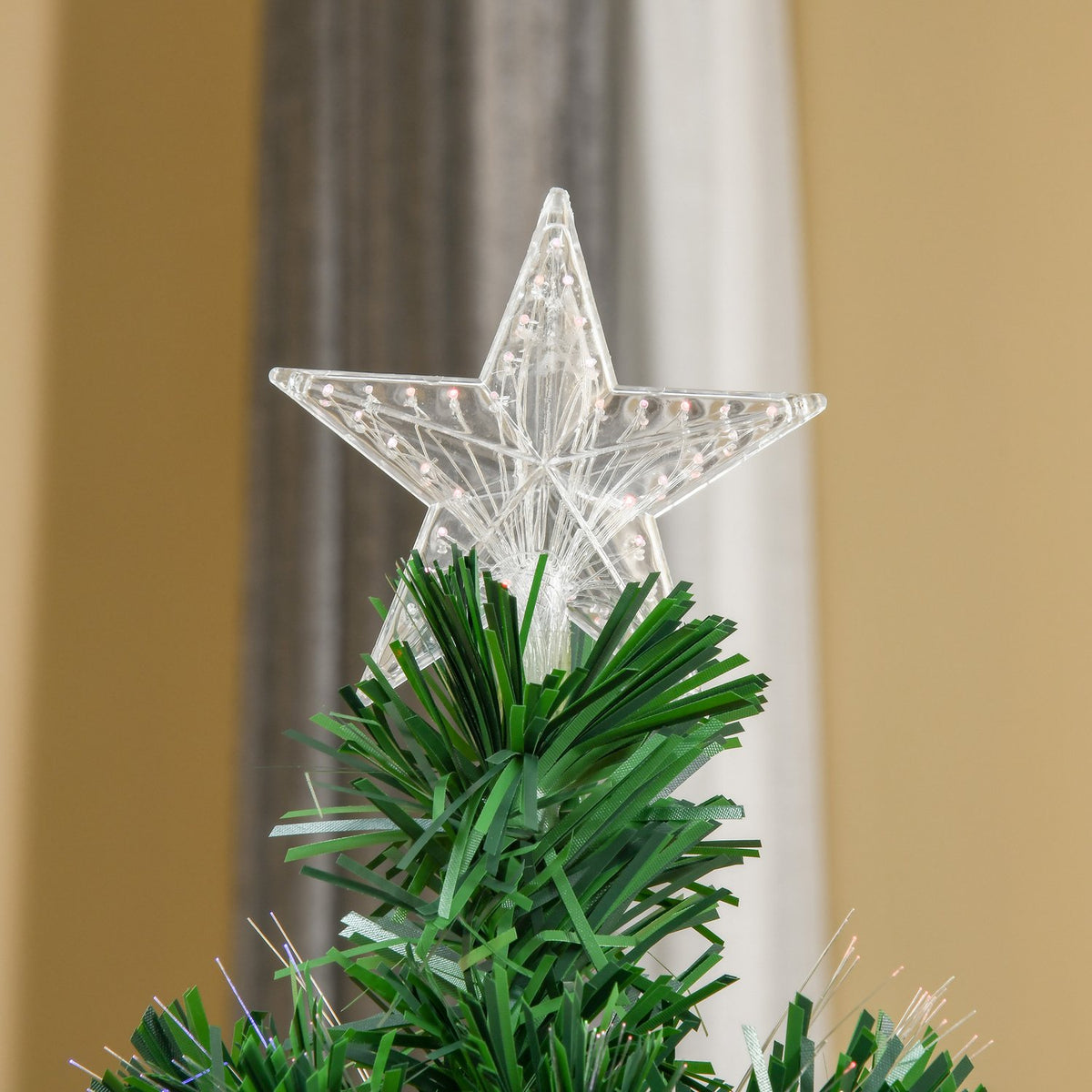 Christmas tree artificial Christmas tree LED light fiber tree with metal stand, fiber optic color changer, green, 150 cm