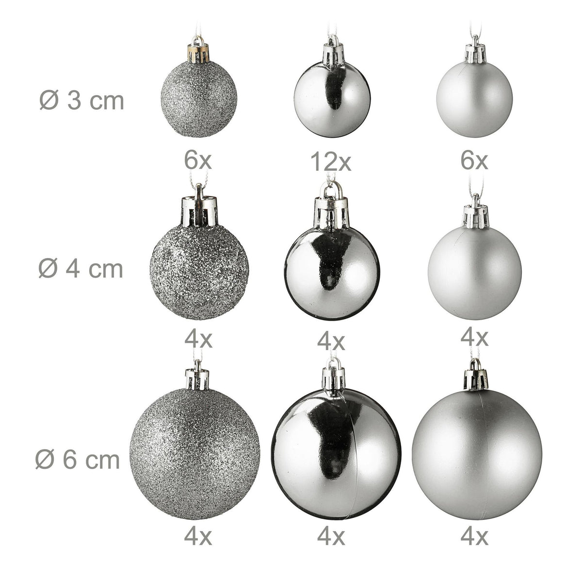 Christmas tree balls in a pack of 100