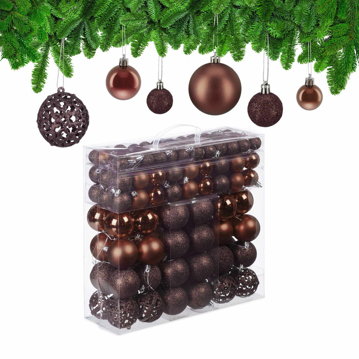 Christmas tree balls in a set of 150