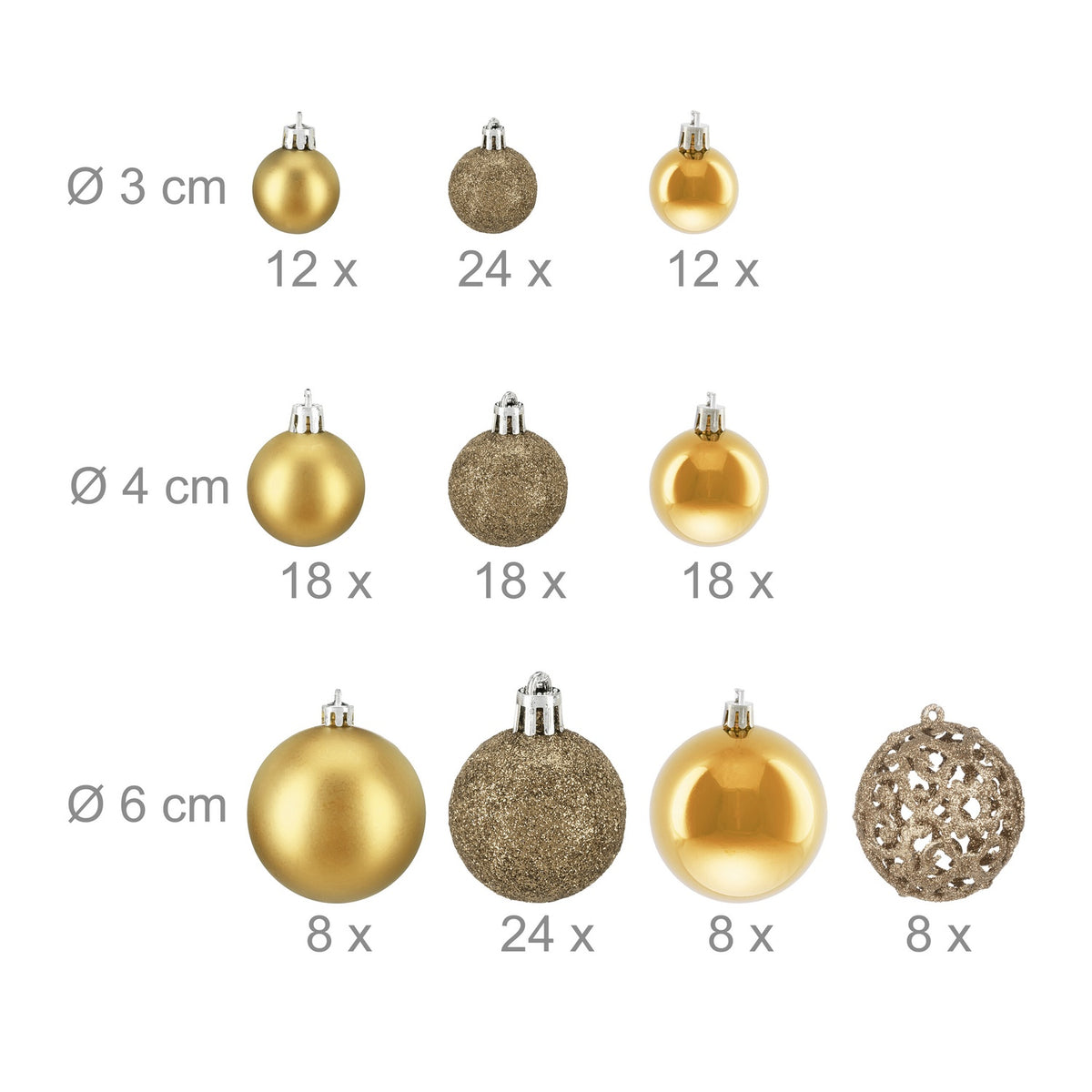 Christmas tree balls in a set of 150