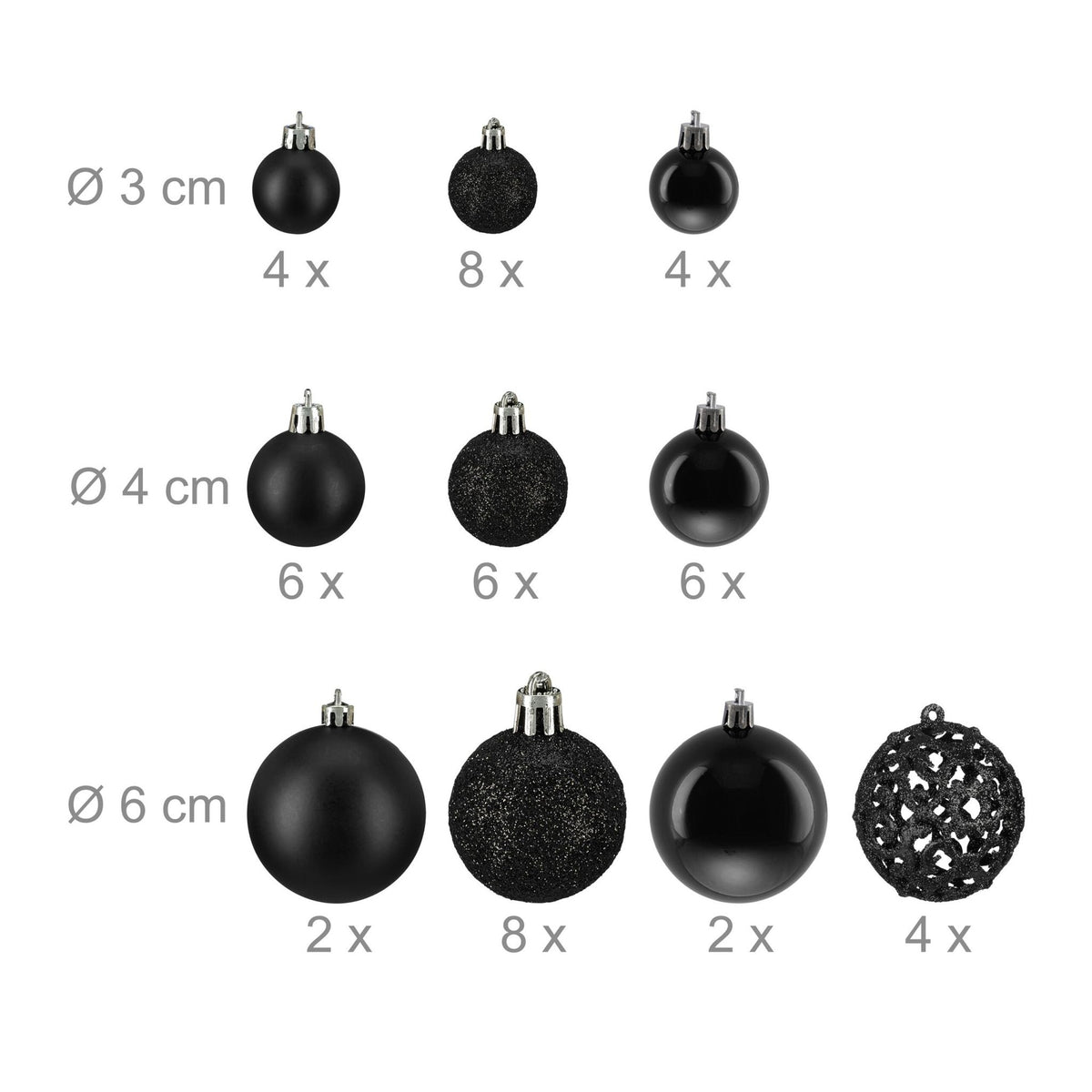 Christmas tree balls in a set of 50