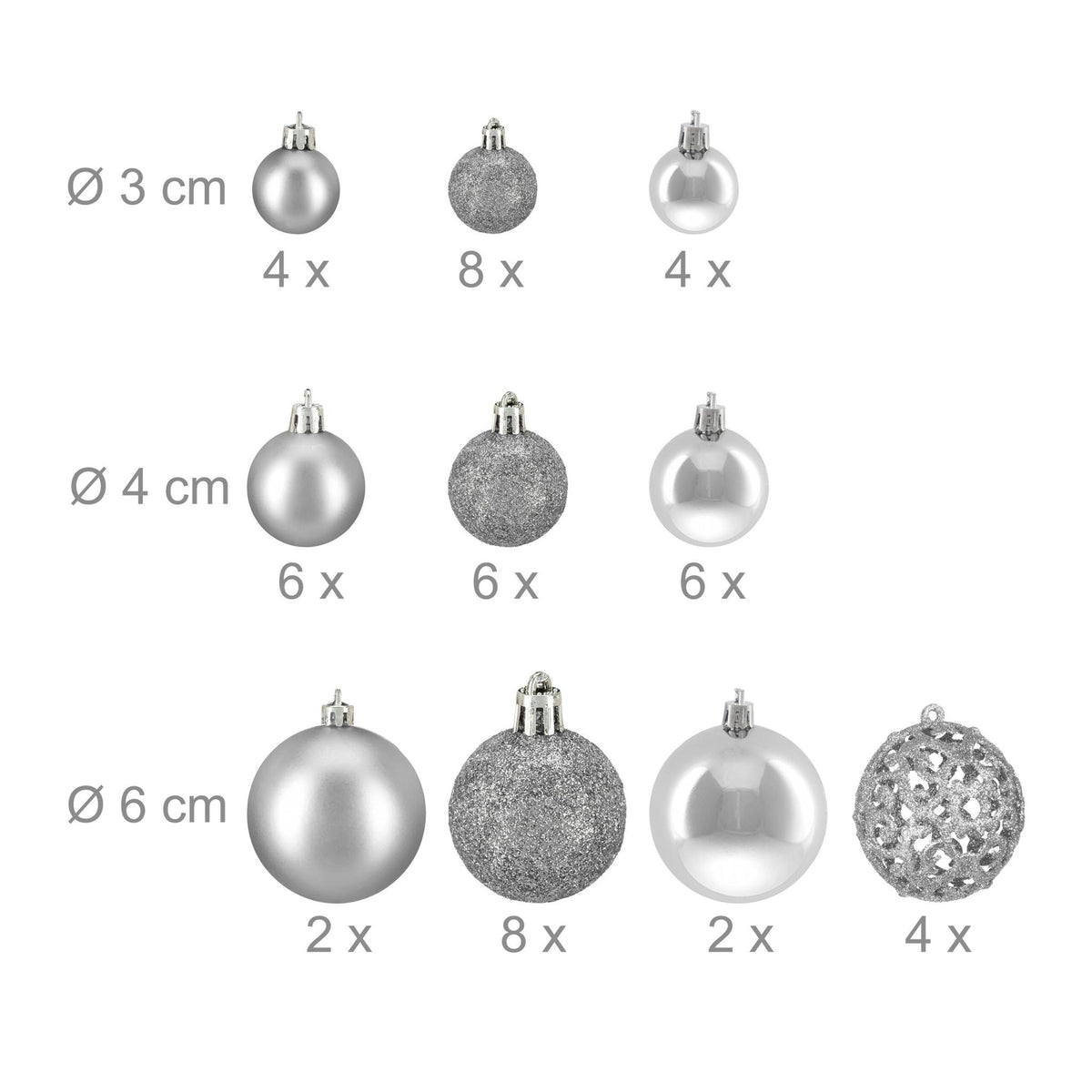 Christmas tree balls in a set of 50