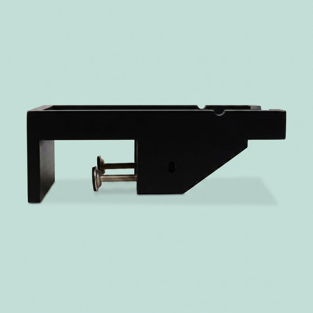 Clamp-On Bamboo Bedside Shelf with Cup Holder – Black