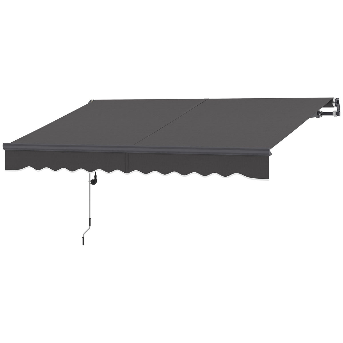 Clamp awning with hand crank, electrically height-adjustable, folding arm awning, sun protection, UV 30+, balcony awning incl. wall bracket, sun awning, 300 cm wide, for terrace, balcony, dark gray