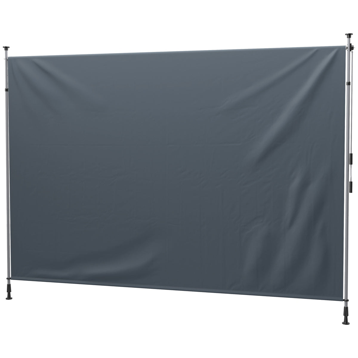 Clamp awning with hand crank, height-adjustable, folding arm awning, no drilling, sun protection, UV-resistant, including wall bracket, sun awning, 350 cm wide for terrace, balcony, dark gray
