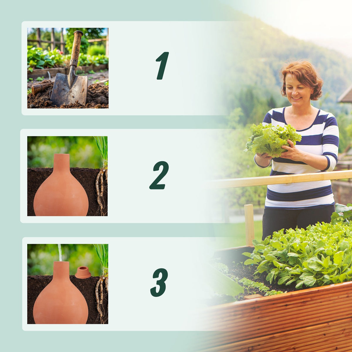 Clay Olla Irrigation Pot, 7.5L Water Saver