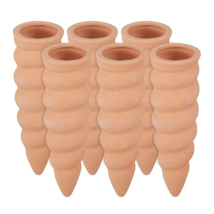 Clay watering cone, set of 6