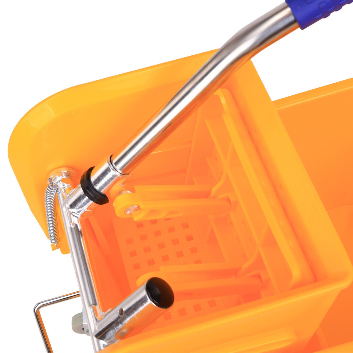 Cleaning Bucket Cleaning Trolley Wiping Trolley Mobile Bucket 20 Liters With Press 2 Chambers Yellow