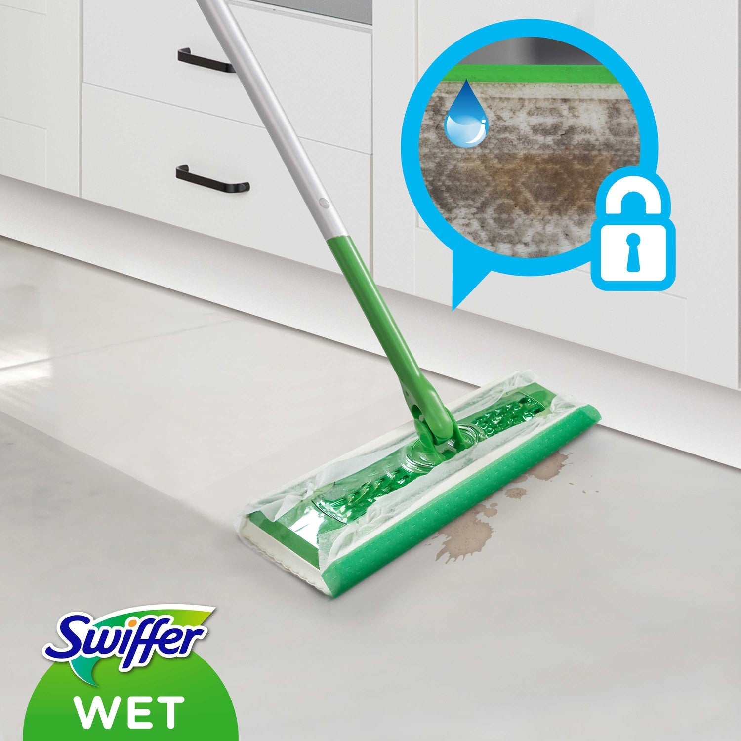 Cleaning cloths for floors, 20 moist with citrus scent