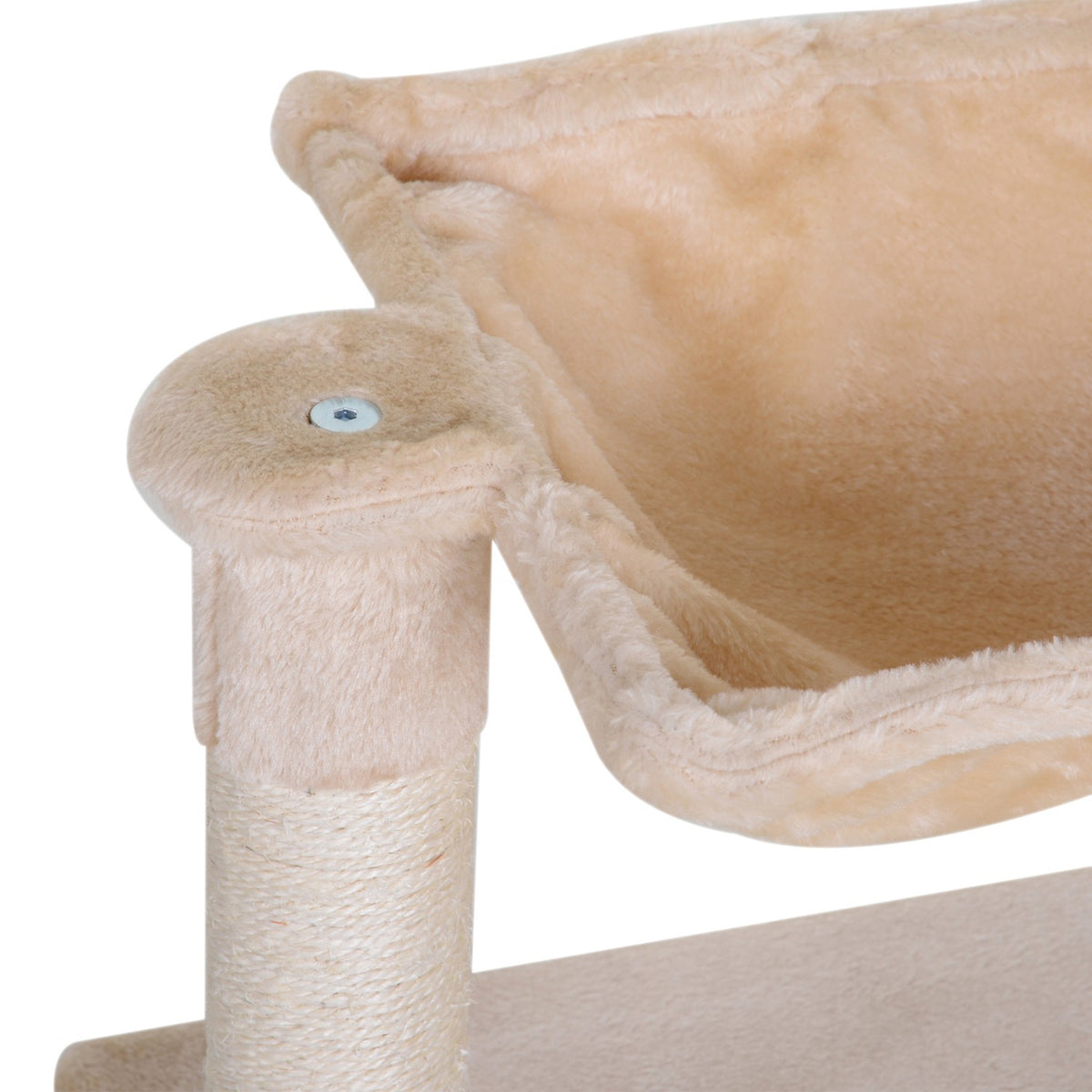 Climbing Tree Beige Scratching Post Sisal Column Plush Hammock 50X36X70Cm