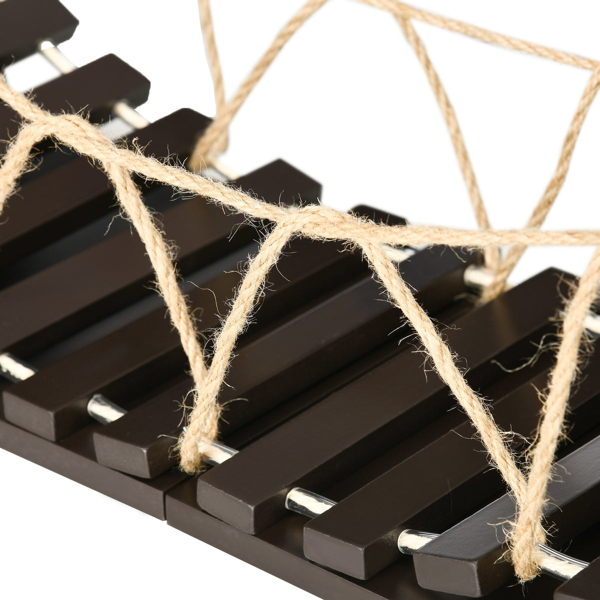 Climbing Wall For Cats Wall Scratching Post With Suspension Bridge, Up To 5 Kg, Wall Mounted, Brown, 96X20X25.5 Cm