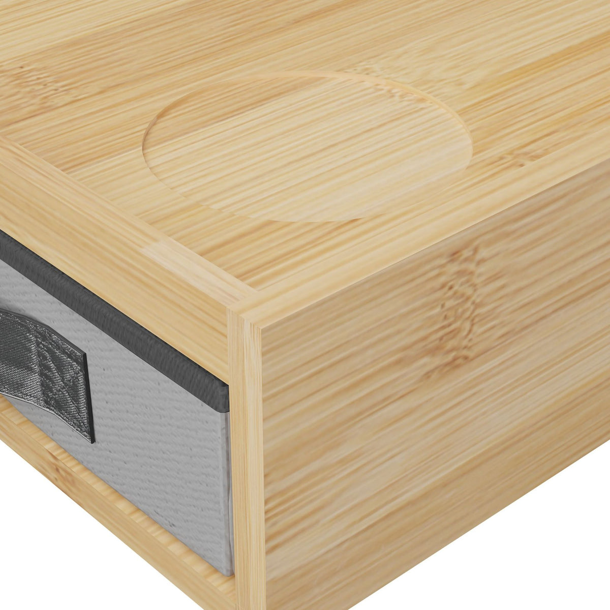 Clip-On Bamboo Bedside Shelf with Drawer for Small Spaces