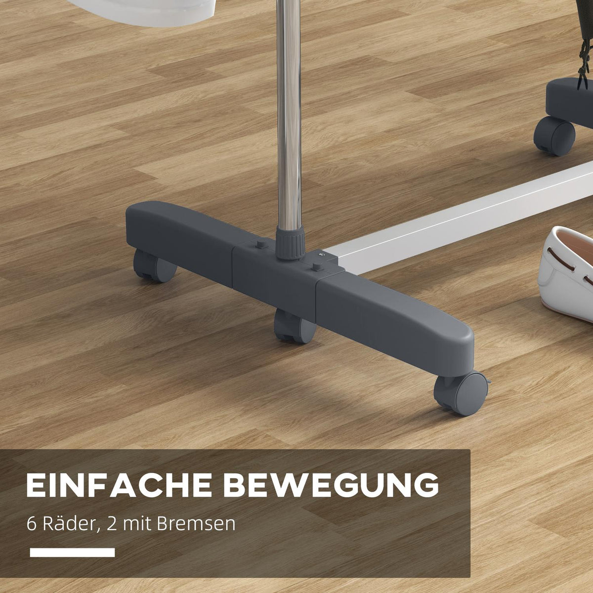 Clothes Airer With Wheels, Clothes Dryer Tower, Stand Dryer With Folding Wing, Laundry Tower For Indoor, Outdoor, Steel