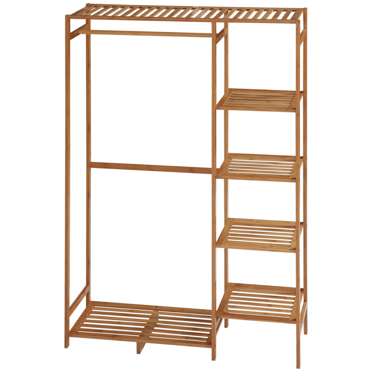 Clothes Rack Coat Rack with Clothes Rail, Shoe Rack, Shelf, Bamboo Coat Rack for Bedroom, Exhibition, Laundry Room, Laundry Room, Natural Wood |