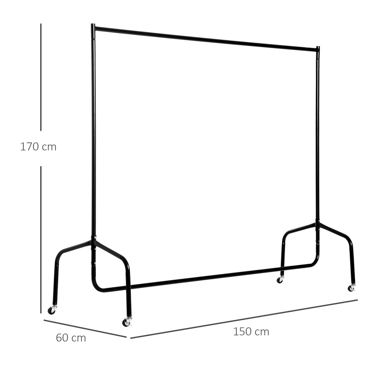 Clothes Rack, Large Clothes Rack, Coat Stand, 150X60X170Cm, Easy To Assemble, Robust