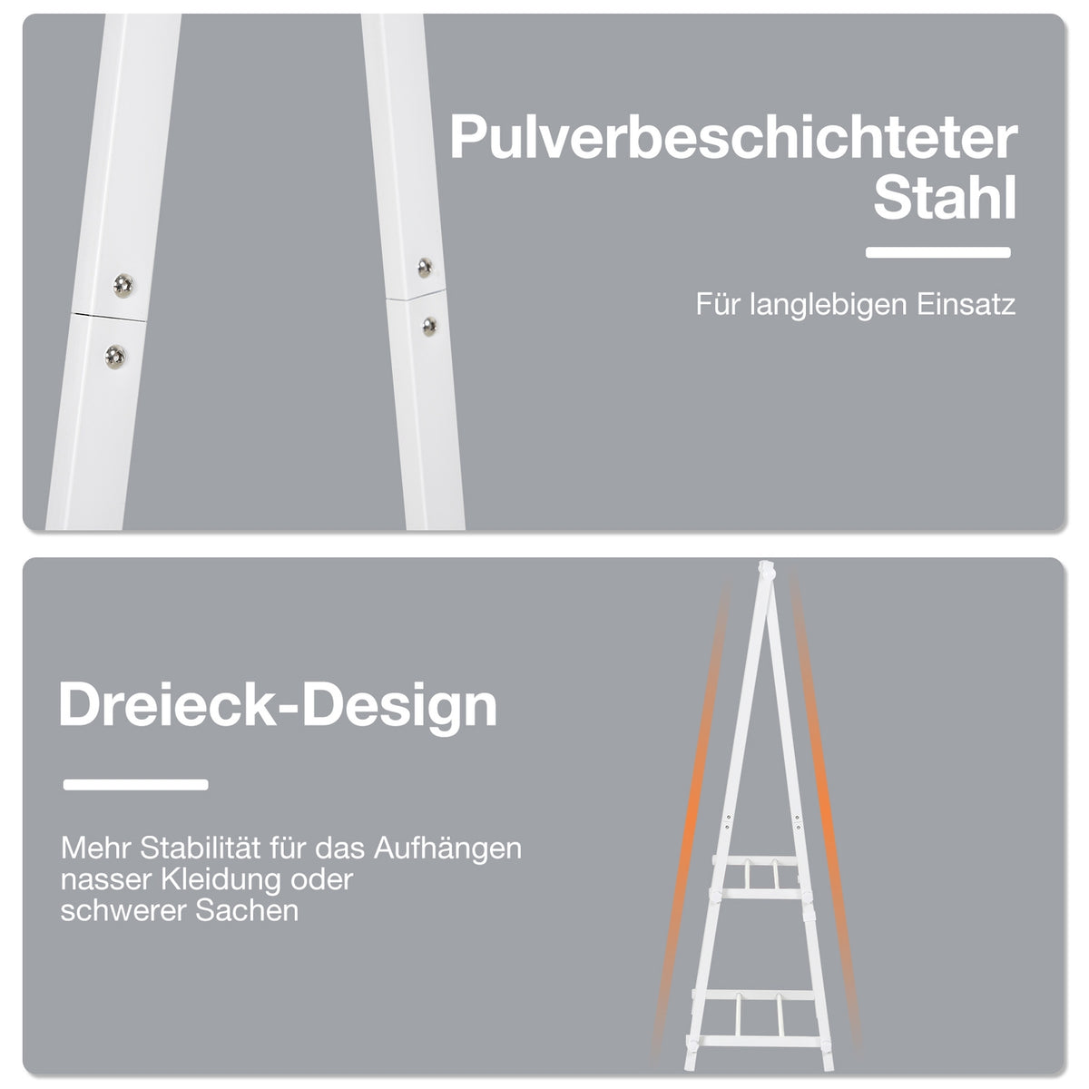 Clothes Rack With Shoe Rack, Coat Rack, Steel, White, 107.5X45X150Cm