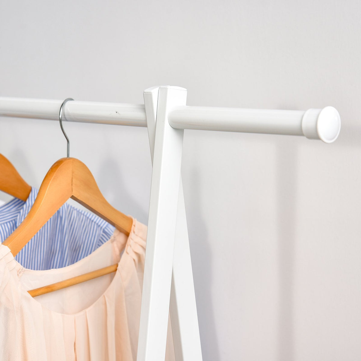 Clothes Rack With Shoe Rack, Coat Rack, Steel, White, 107.5X45X150Cm