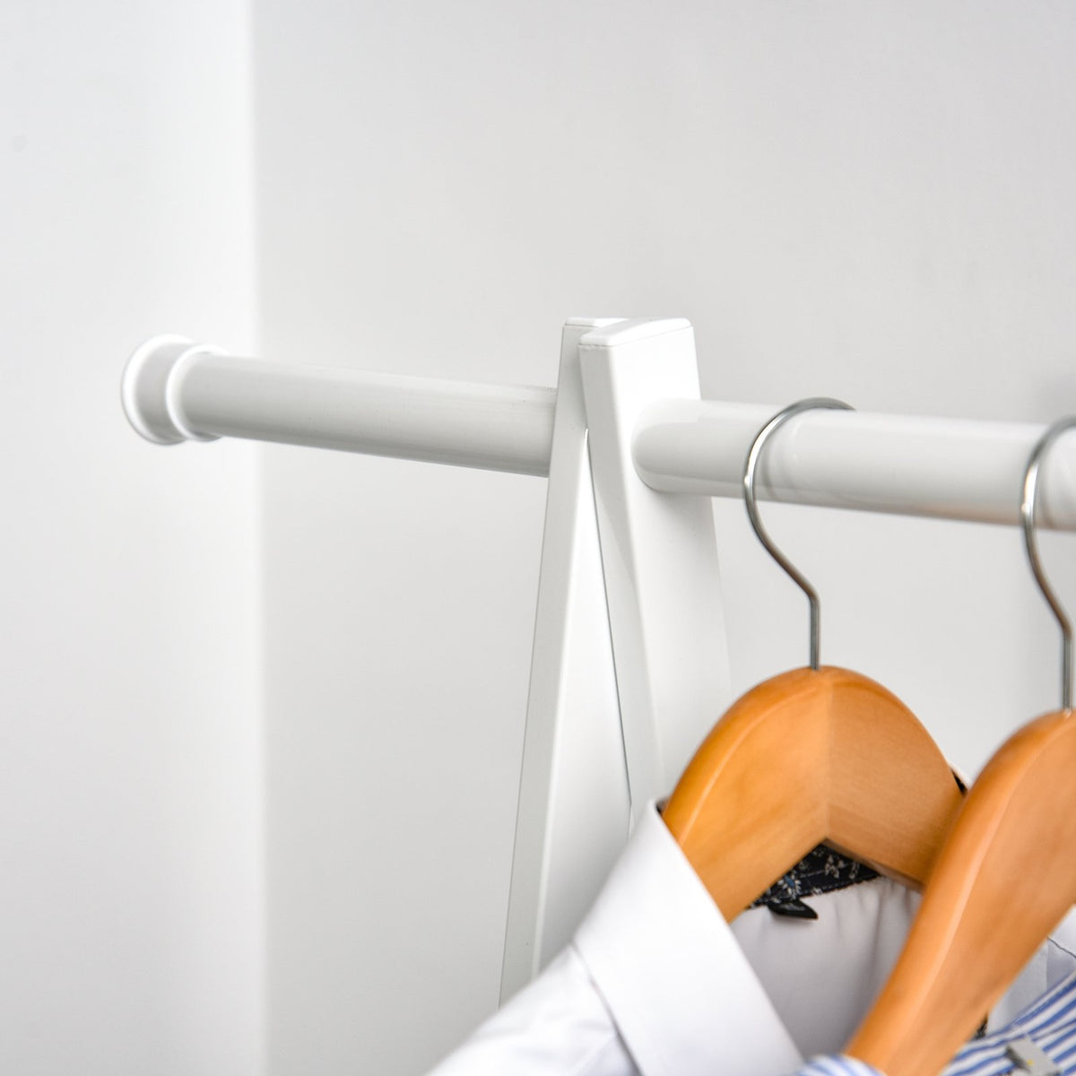 Clothes Rack With Shoe Rack, Coat Rack, Steel, White, 107.5X45X150Cm