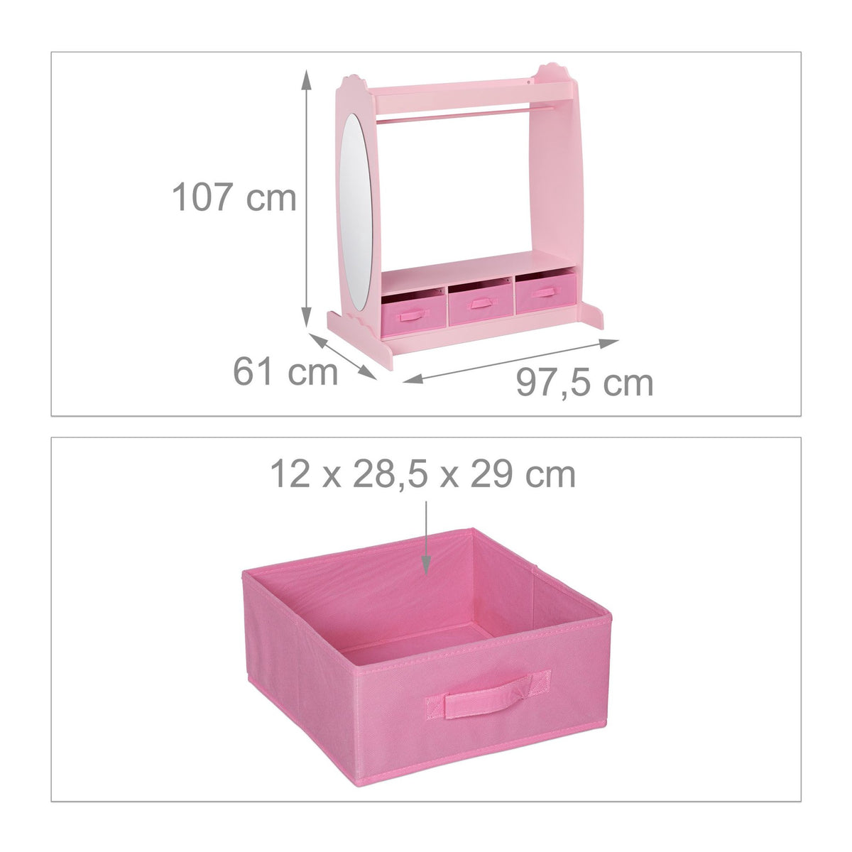 Clothes hanger for children with mirror
