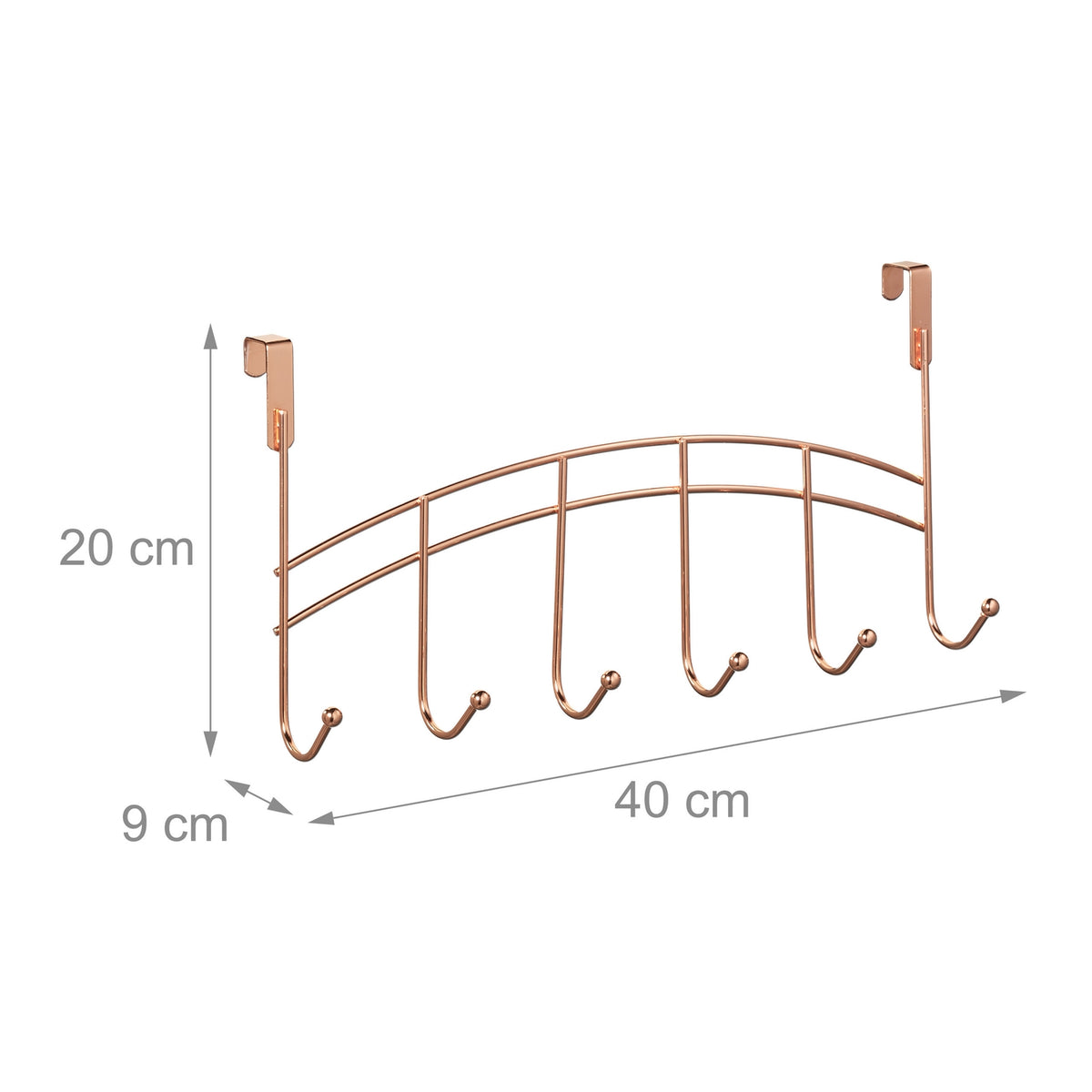 Clothes hanger for door with 6 hooks