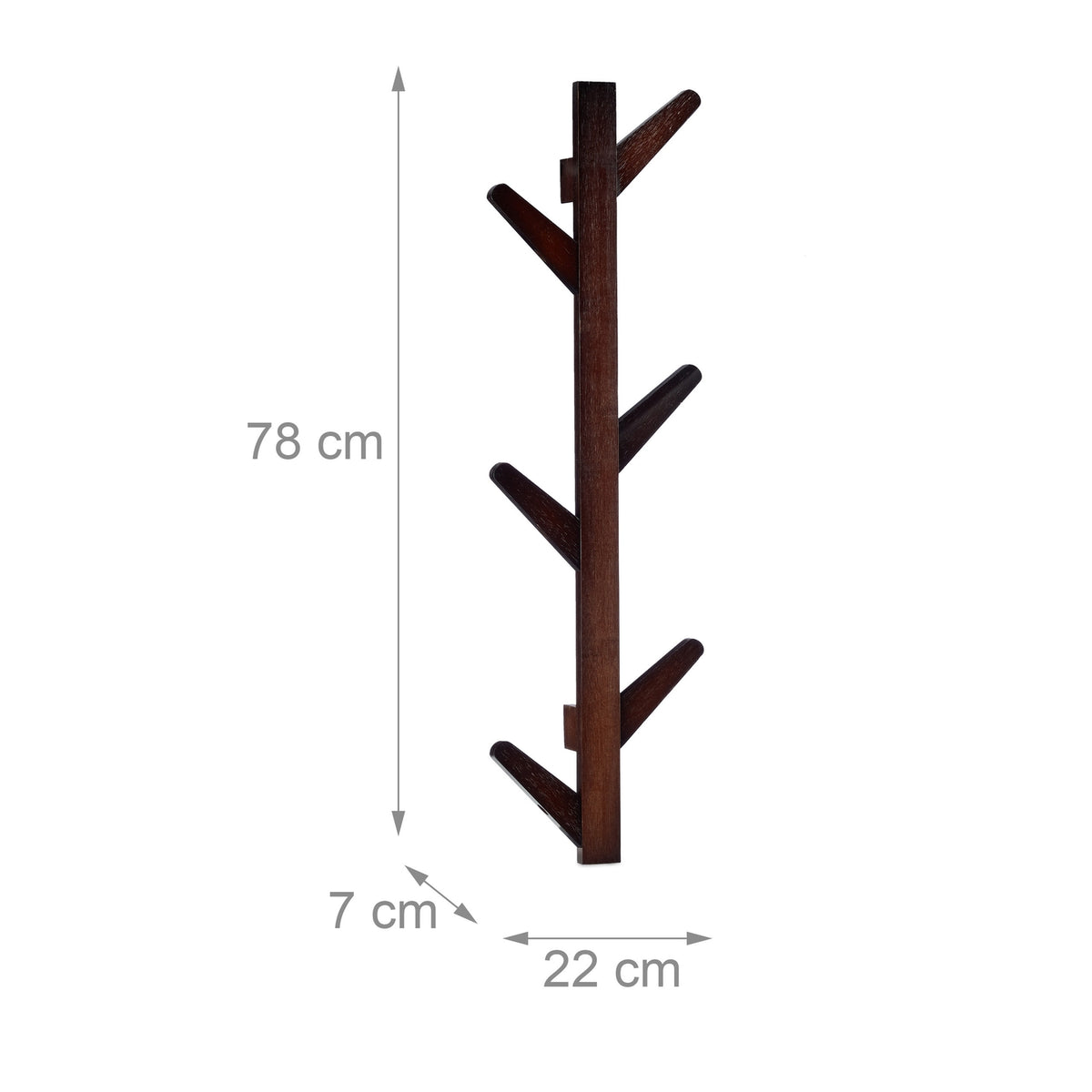 Clothes hanger in bamboo with 6 hooks