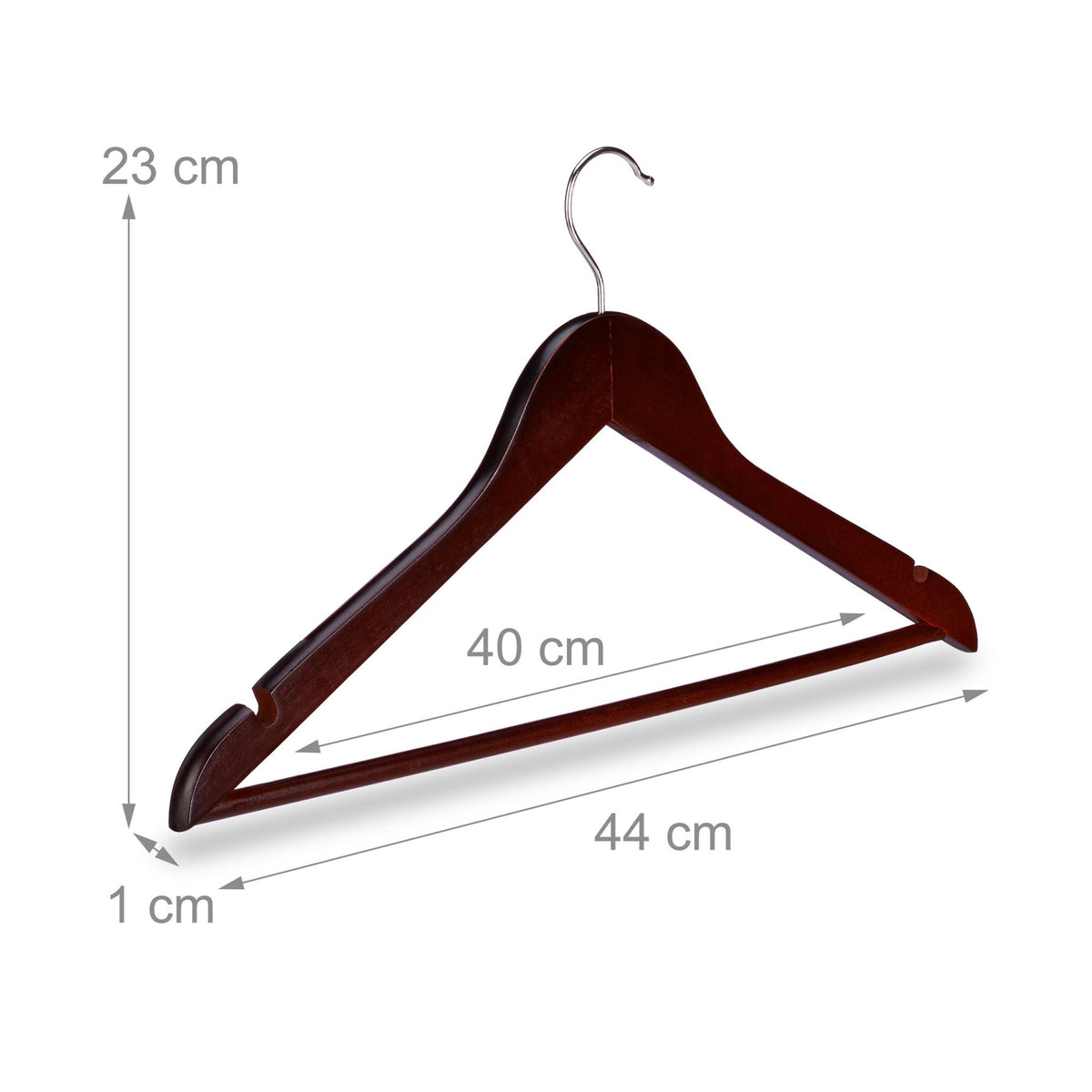 Clothes hangers with trouser bar, set of 20