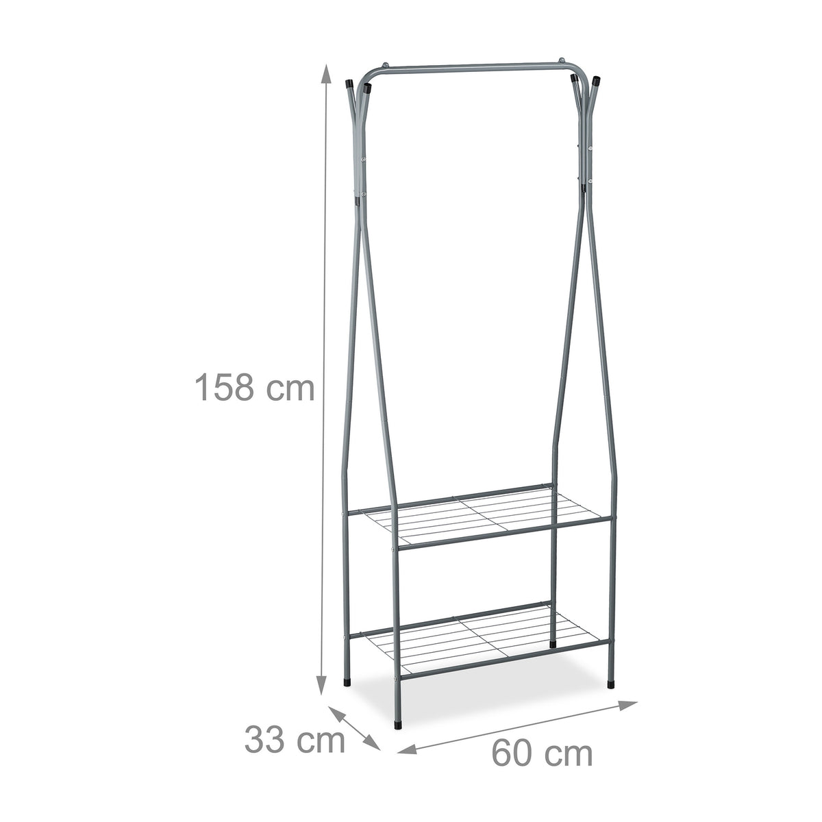 Clothes hanger with 2 shelves
