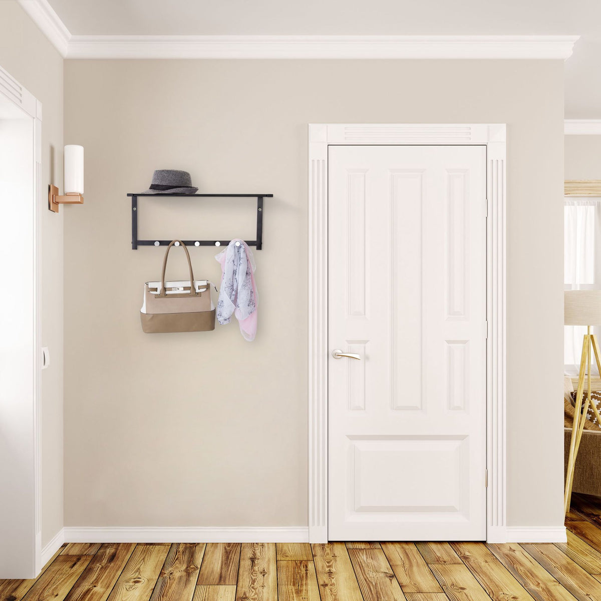 Clothes hanger with shelf