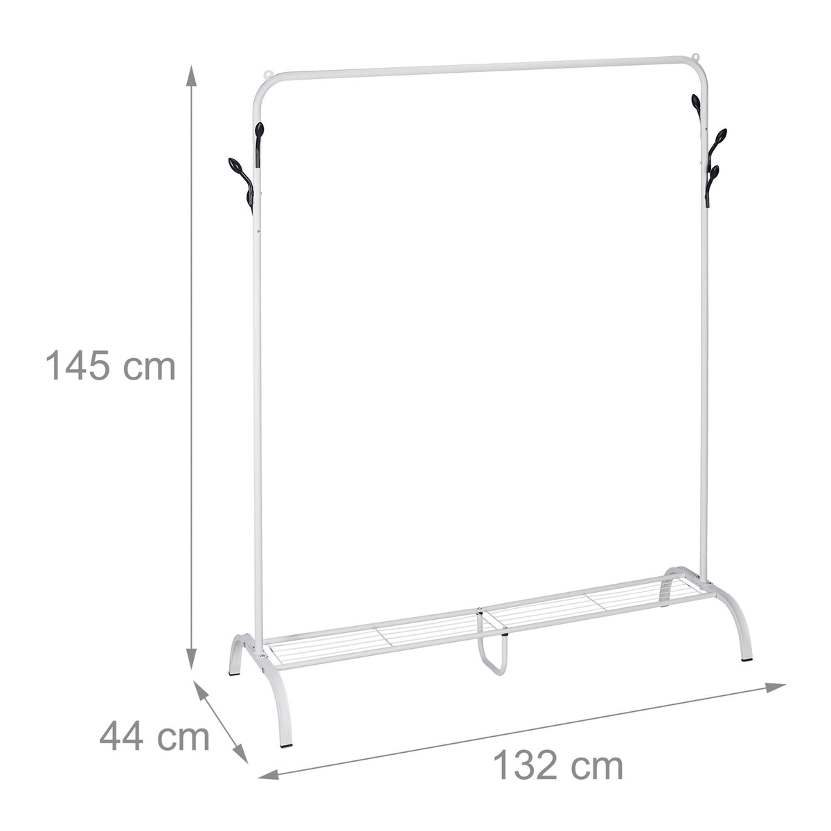 Clothes hanger with shelf and hooks