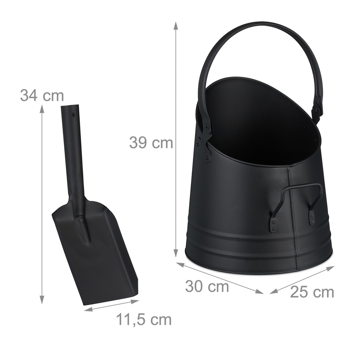 Coal Bucket with Shovel – 6.5L Iron, Fireplace & BBQ