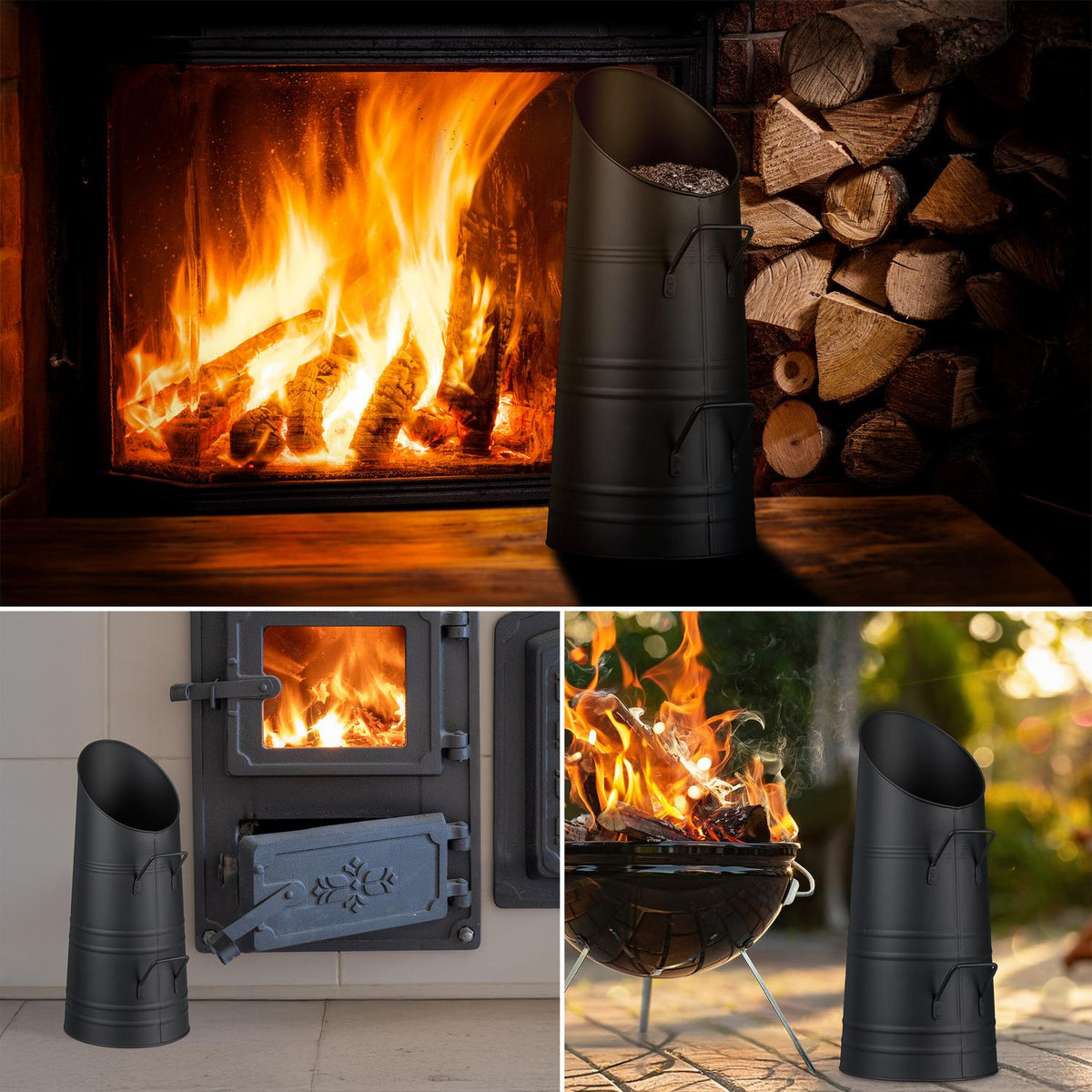 Coal Scuttle, 9L Iron, Matte Black
