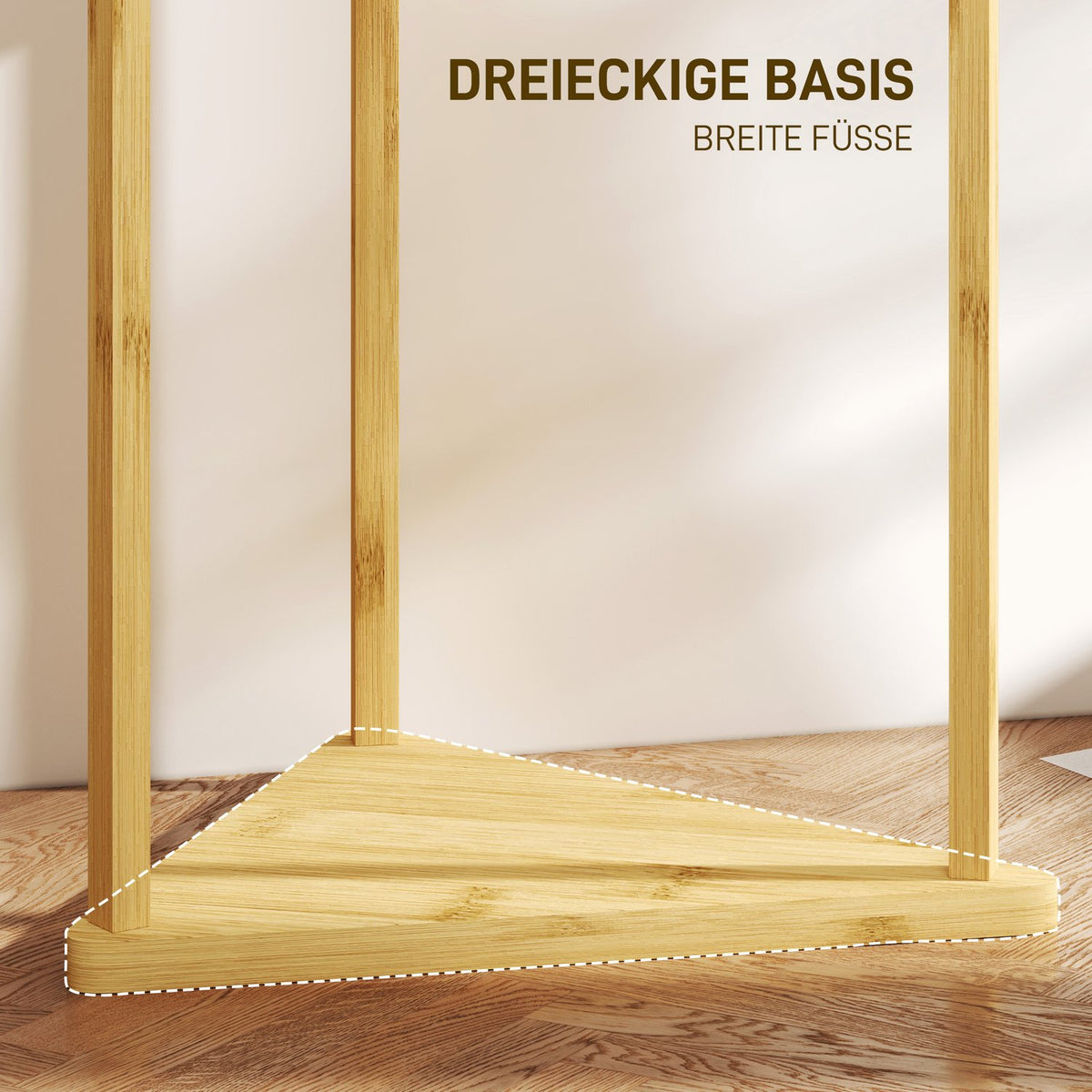 Coat Rack, Clothes Rack with 8 Hooks, 3 Levels, Jacker Stand for Hats, Clothes, Entrance, Hallway, 45 x 45 x 170 cm, Bamboo, Natural |