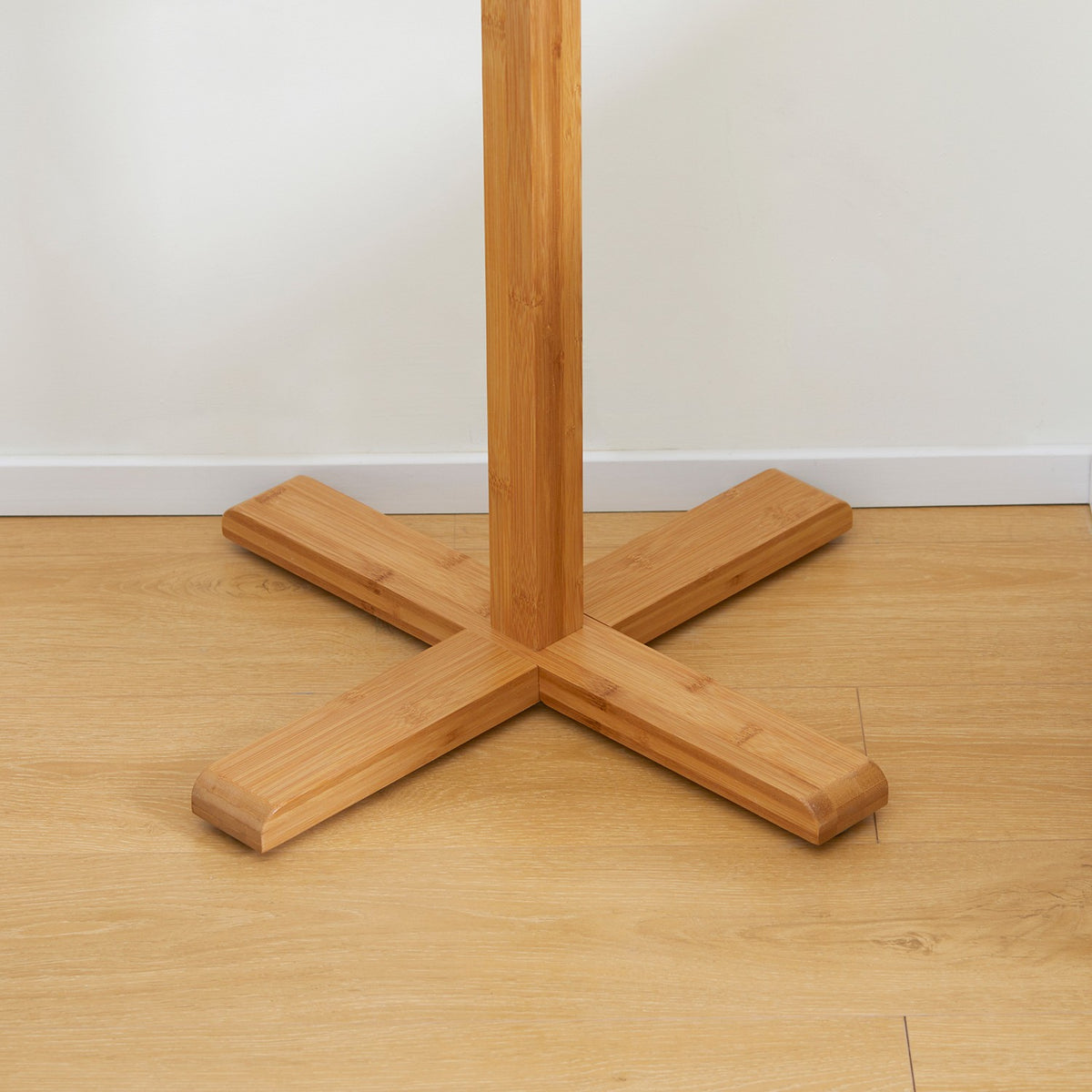 Coat Rack Made Of Bamboo With 8 Hooks, Clothes Rack For Hallway, Bedroom, Natural, 49.5X49.5X178Cm