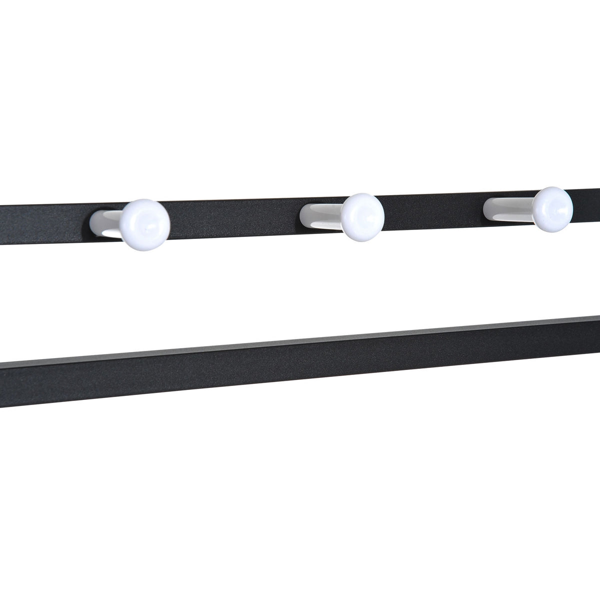 Coat Rack With Bench, Clothes Rack & Shoe Rack, Metal, 2 Shoe Racks, Seat, 72.5X35X180Cm