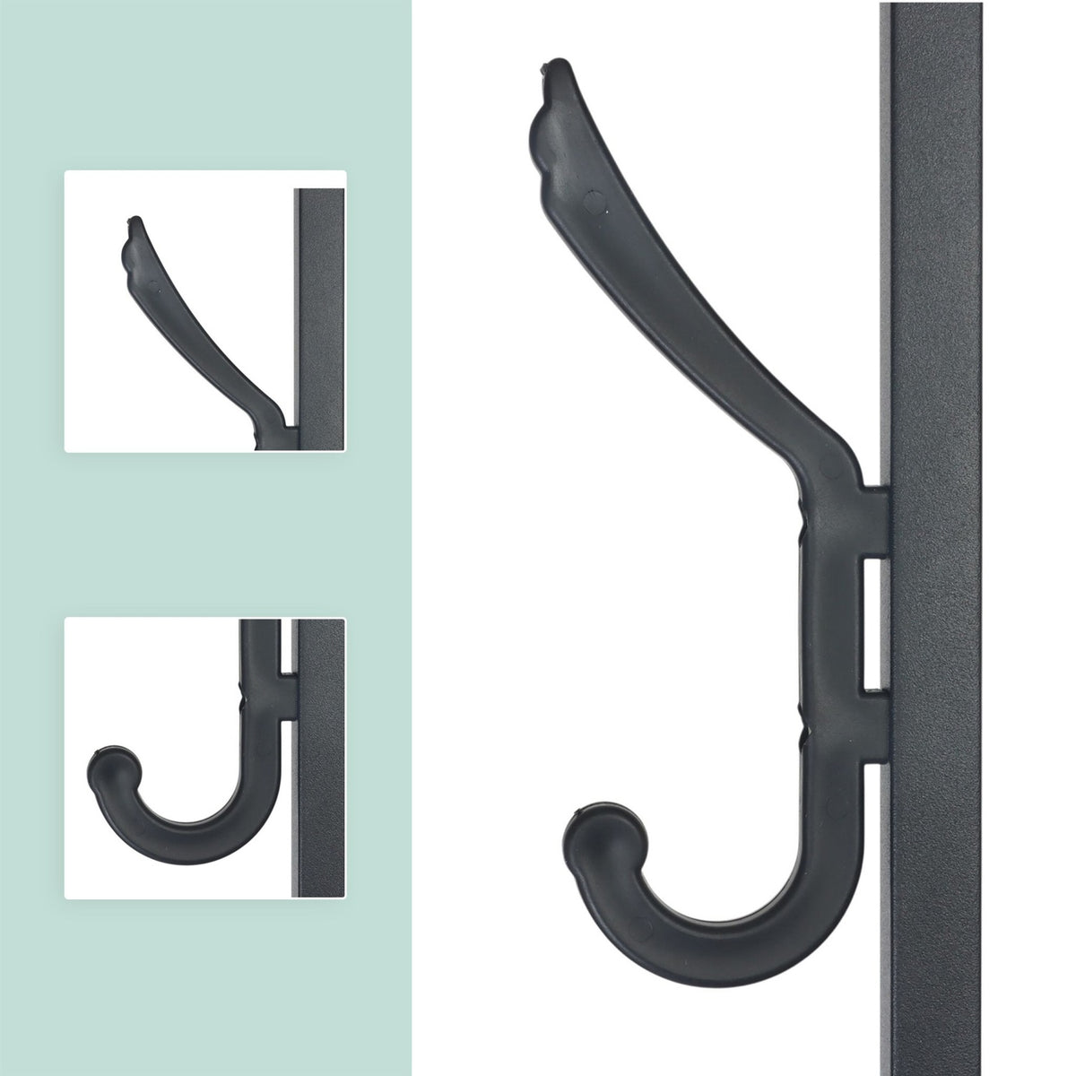 Coat Rack with 8 Hooks & 4 Shelves, 180 cm