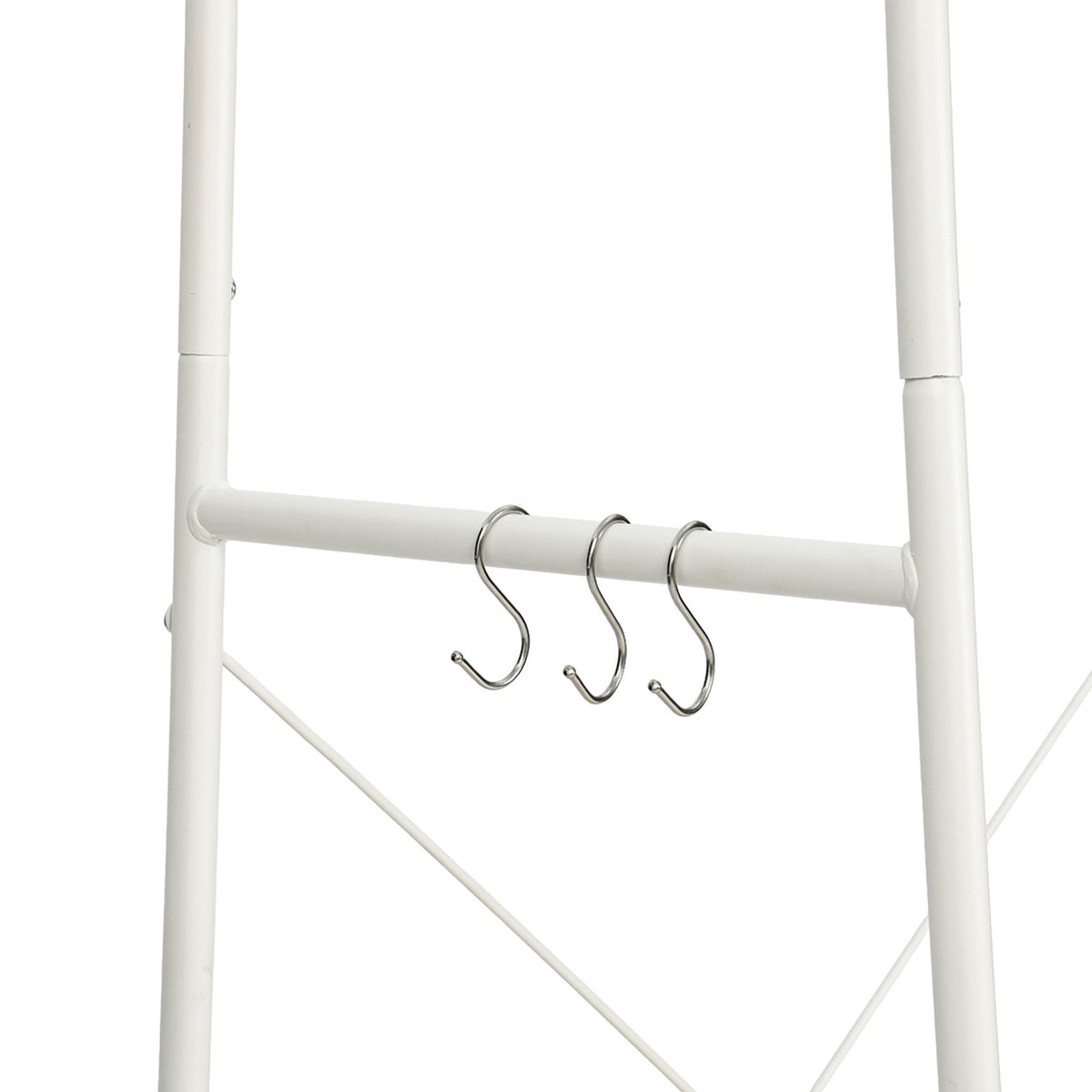 Coat Rack with Shoe Shelf – Metal Frame, Wood Shelves