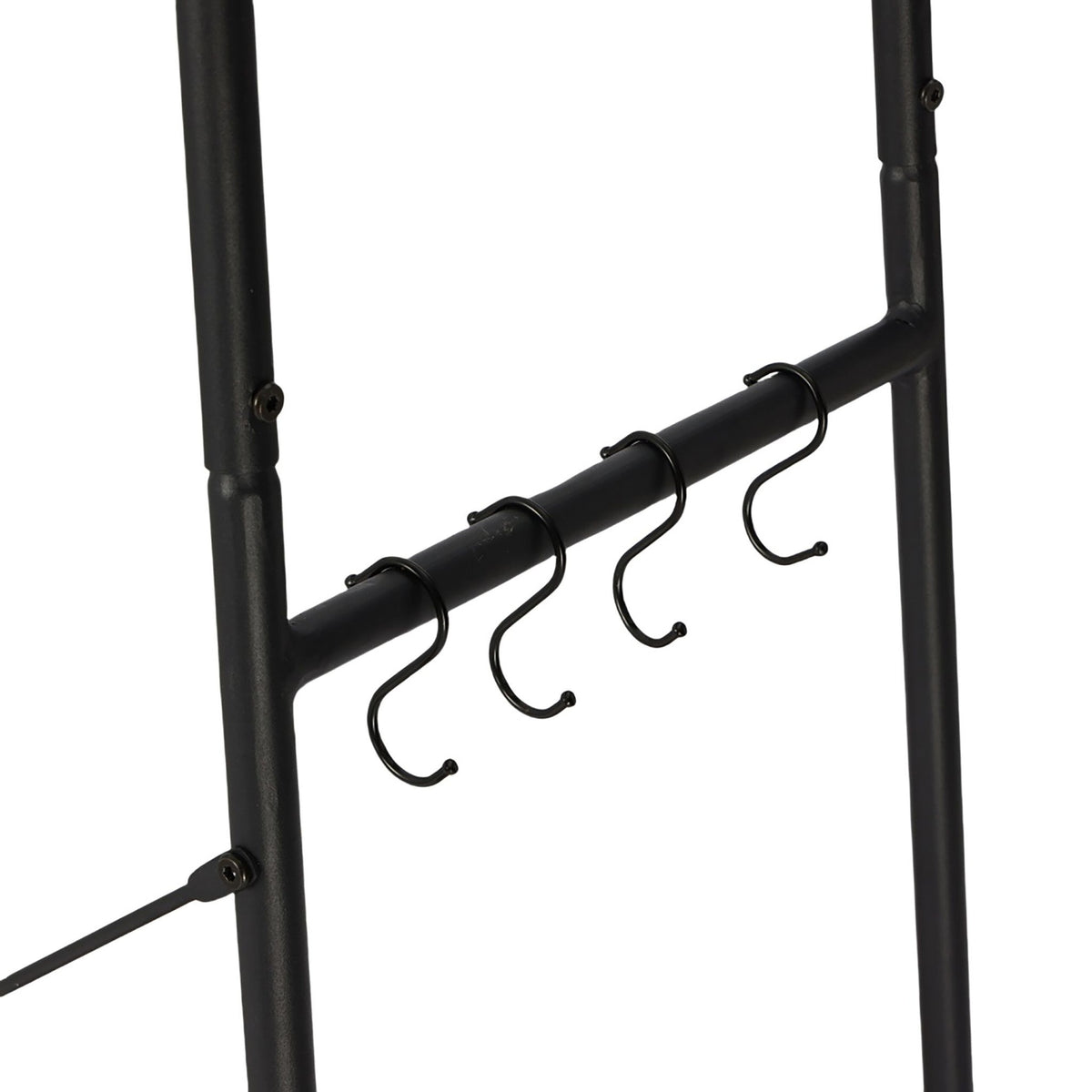 Coat Rack with Shoe Shelf, Metal Frame, Wood Shelves